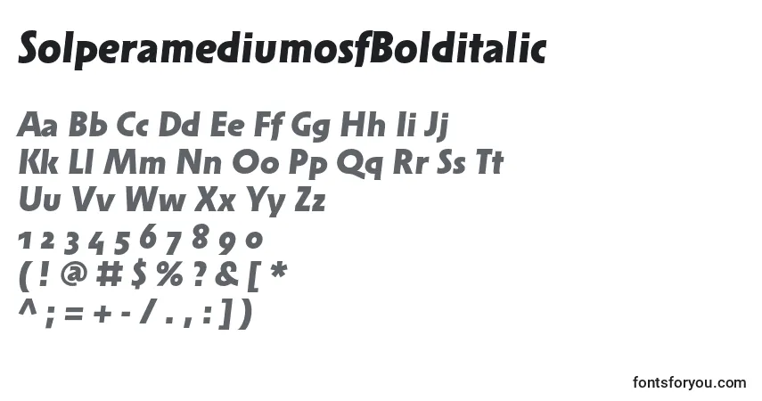 Шрифт SolperamediumosfBolditalic – алфавит, цифры, специальные символы