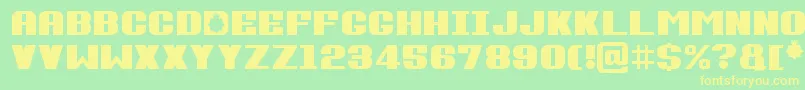 FuzzyCops-Schriftart – Gelbe Schriften auf grünem Hintergrund