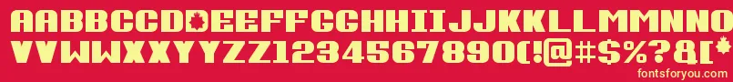 FuzzyCops Font – Yellow Fonts on Red Background