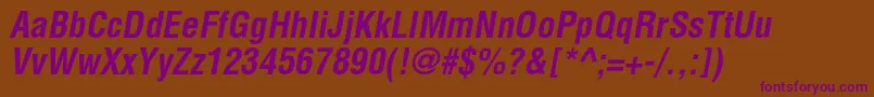 AglettericacondensedcBolditalic Font – Purple Fonts on Brown Background