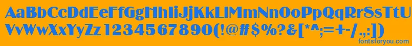 Czcionka Binnerd – niebieskie czcionki na pomarańczowym tle