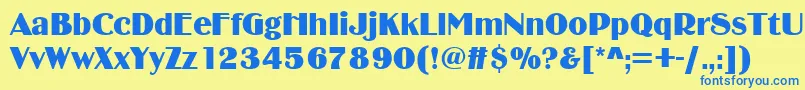 Binnerd Font – Blue Fonts on Yellow Background