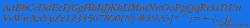 Garamdni-fontti – ruskeat fontit sinisellä taustalla