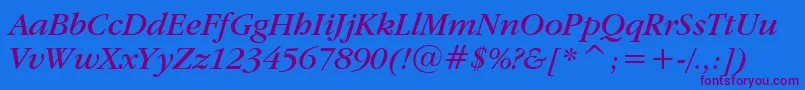 Шрифт Garamdni – фиолетовые шрифты на синем фоне