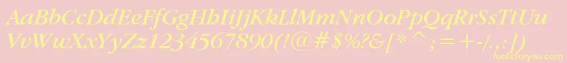 Garamdni Font – Yellow Fonts on Pink Background