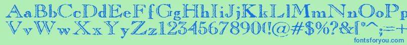 Oldcoppe Font – Blue Fonts on Green Background