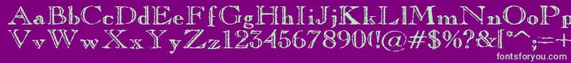 Oldcoppe Font – Green Fonts on Purple Background