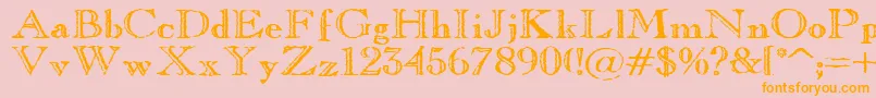 Oldcoppe-Schriftart – Orangefarbene Schriften auf rosa Hintergrund