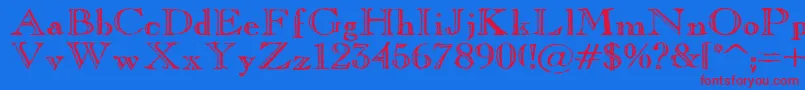 Oldcoppe Font – Red Fonts on Blue Background