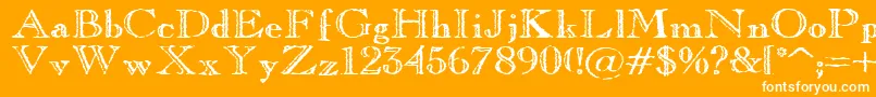 Oldcoppe-Schriftart – Weiße Schriften auf orangefarbenem Hintergrund