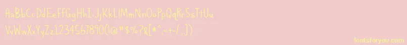 AlphabetizedCassetteTapesThin Font – Yellow Fonts on Pink Background