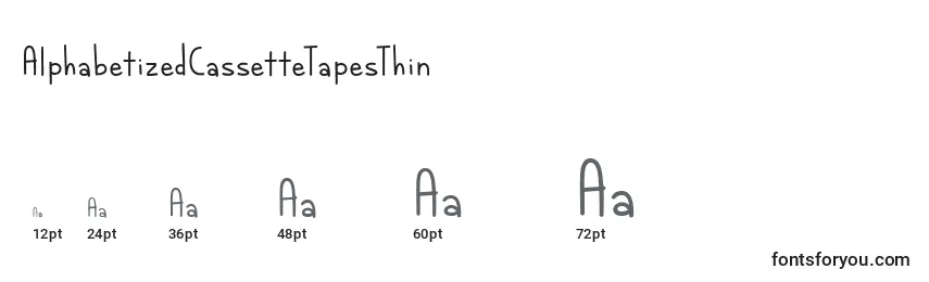 Rozmiary czcionki AlphabetizedCassetteTapesThin