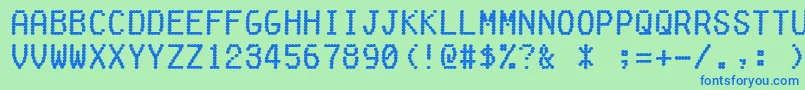 Fakereceipt Font – Blue Fonts on Green Background