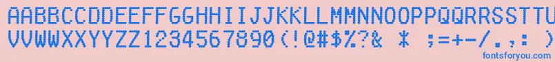 Fonte Fakereceipt – fontes azuis em um fundo rosa