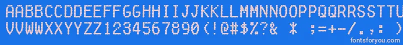 フォントFakereceipt – ピンクの文字、青い背景