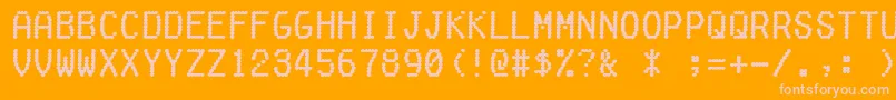Fakereceipt-fontti – vaaleanpunaiset fontit oranssilla taustalla