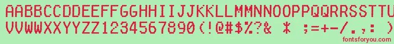 Fakereceipt Font – Red Fonts on Green Background