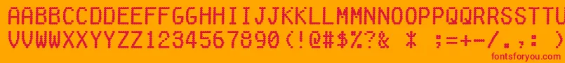 Fakereceipt Font – Red Fonts on Orange Background