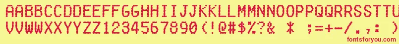 Fonte Fakereceipt – fontes vermelhas em um fundo amarelo