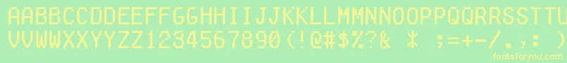 Fakereceipt Font – Yellow Fonts on Green Background