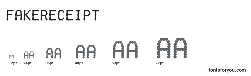Размеры шрифта Fakereceipt