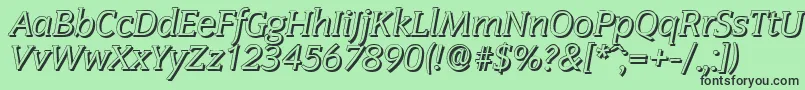 フォントCongressshadowItalic – 緑の背景に黒い文字