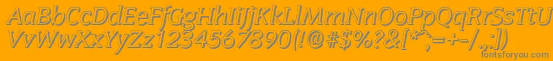 CongressshadowItalic-Schriftart – Graue Schriften auf orangefarbenem Hintergrund