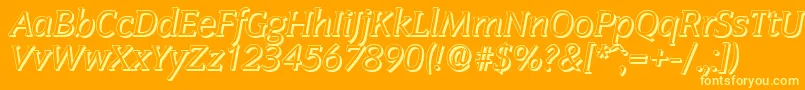 CongressshadowItalic Font – Yellow Fonts on Orange Background