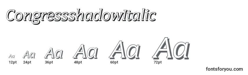 CongressshadowItalic Font Sizes