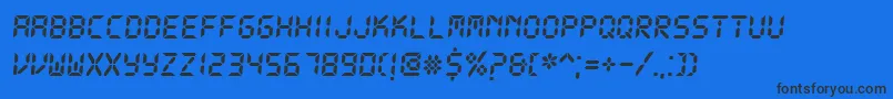 DsDigitalBoldItalic Font – Black Fonts on Blue Background