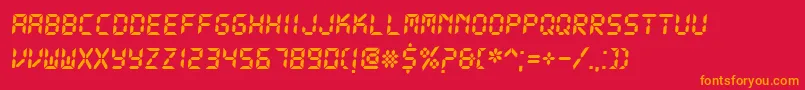 DsDigitalBoldItalic Font – Orange Fonts on Red Background