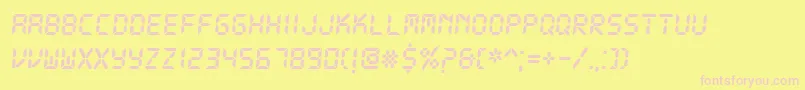 DsDigitalBoldItalic Font – Pink Fonts on Yellow Background