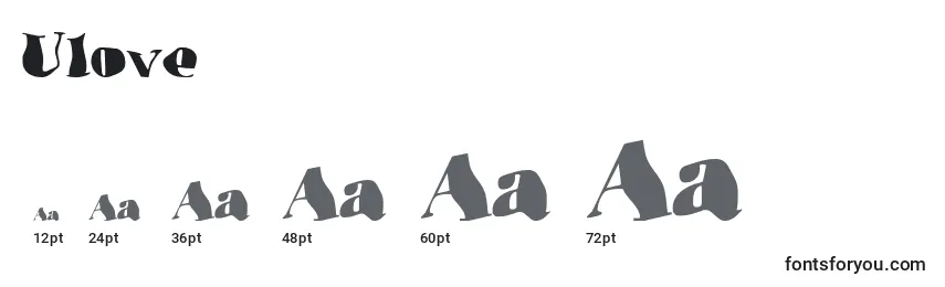 Ulove Font Sizes