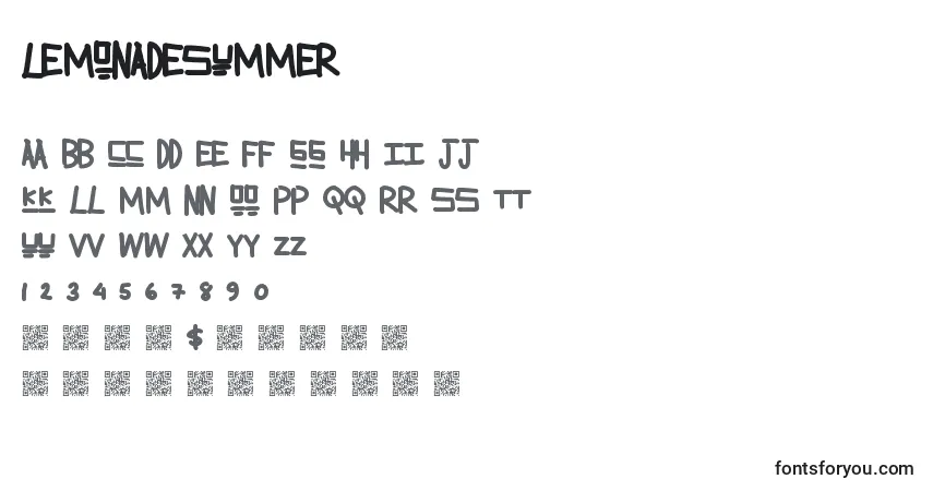 Schriftart Lemonadesummer – Alphabet, Zahlen, spezielle Symbole
