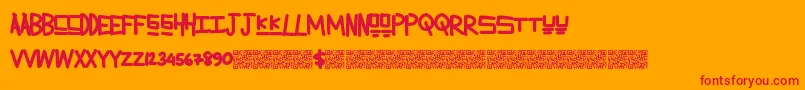 Lemonadesummer Font – Red Fonts on Orange Background