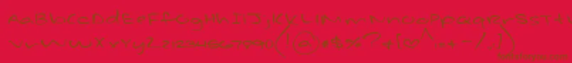 LateNightLoveNotes Font – Brown Fonts on Red Background