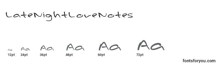 LateNightLoveNotes Font Sizes