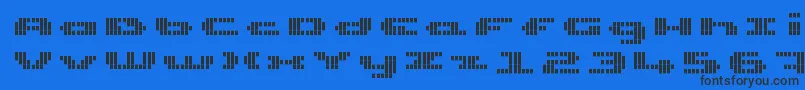 UpTinyLcdFourDecov Font – Black Fonts on Blue Background