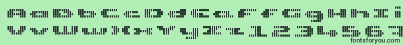 UpTinyLcdFourDecov Font – Black Fonts on Green Background