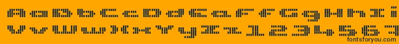 UpTinyLcdFourDecov Font – Black Fonts on Orange Background