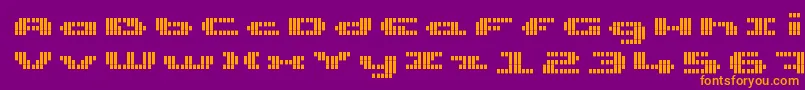 UpTinyLcdFourDecov Font – Orange Fonts on Purple Background