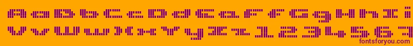 UpTinyLcdFourDecov Font – Purple Fonts on Orange Background