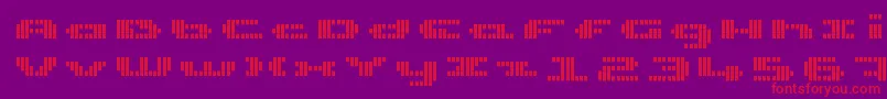 UpTinyLcdFourDecov Font – Red Fonts on Purple Background