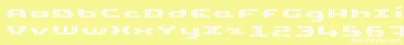 UpTinyLcdFourDecov Font – White Fonts on Yellow Background