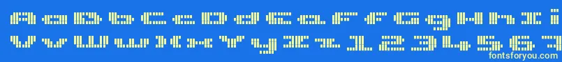 UpTinyLcdFourDecov Font – Yellow Fonts on Blue Background