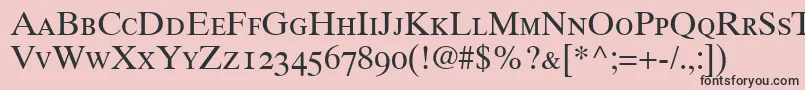 GrecoTenOldstyleSsiOldStyleFigures Font – Black Fonts on Pink Background