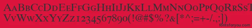 GrecoTenOldstyleSsiOldStyleFigures Font – Black Fonts on Red Background