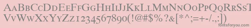 More about GrecoTenOldstyleSsiOldStyleFigures Font GrecoTenOldstyleSsiOldStyleFigures Font – Gray Fonts on Pink Background