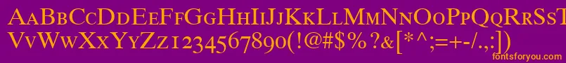 GrecoTenOldstyleSsiOldStyleFigures Font – Orange Fonts on Purple Background