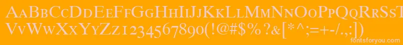 GrecoTenOldstyleSsiOldStyleFigures Font – Pink Fonts on Orange Background